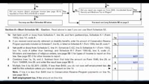 Schedule SE Self Employment Form 1040 Tax Return Preparation YouTube