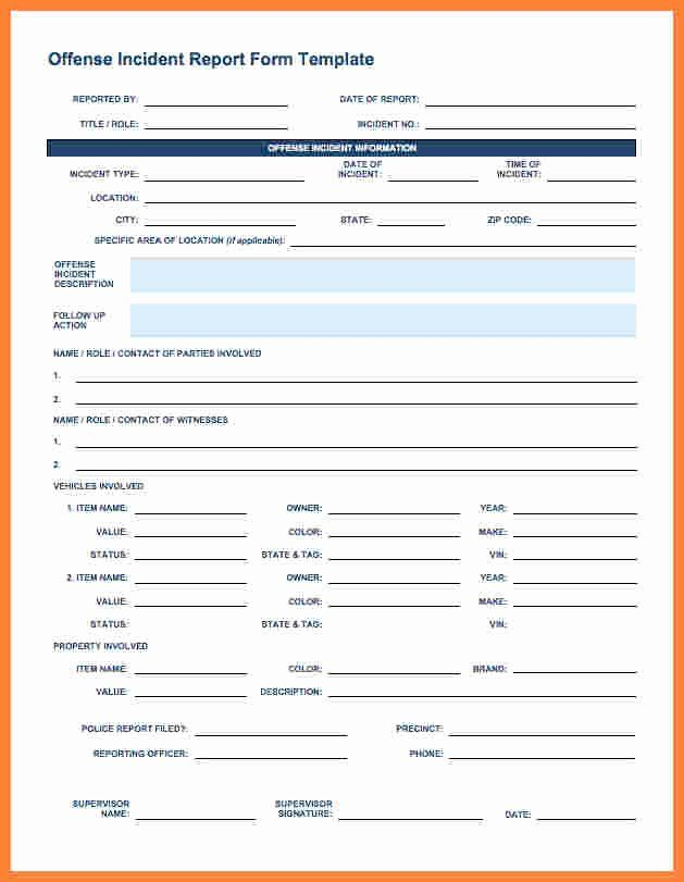 Security Guard Incident Report Template Awesome 9 Security Officer 