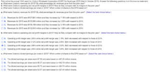 Solved Find Online The Annual 10 K Report For Costco Whol Chegg