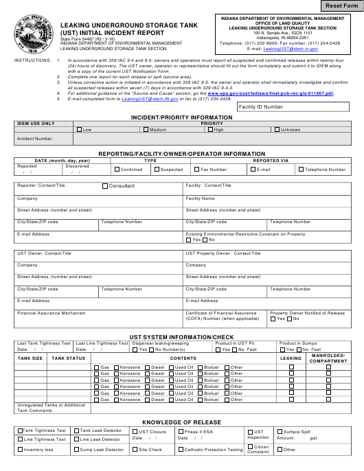 State Form 54487 Download Fillable PDF Or Fill Online Leaking