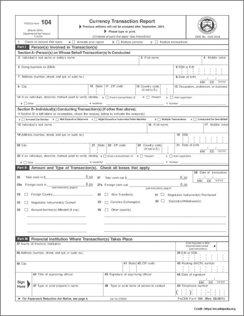 Tax Evasion Reporting Form