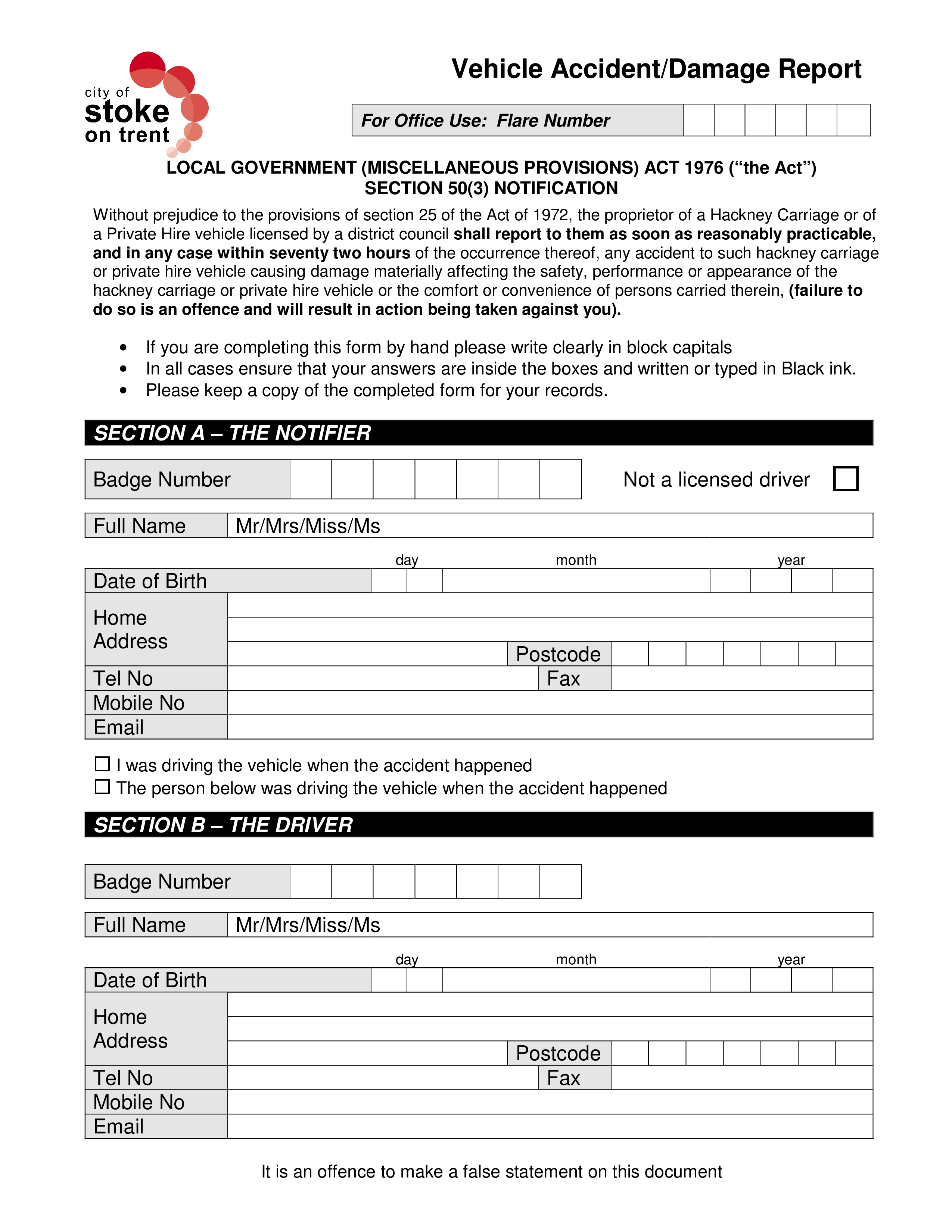 Taxi Accident Form Templates At Allbusinesstemplates