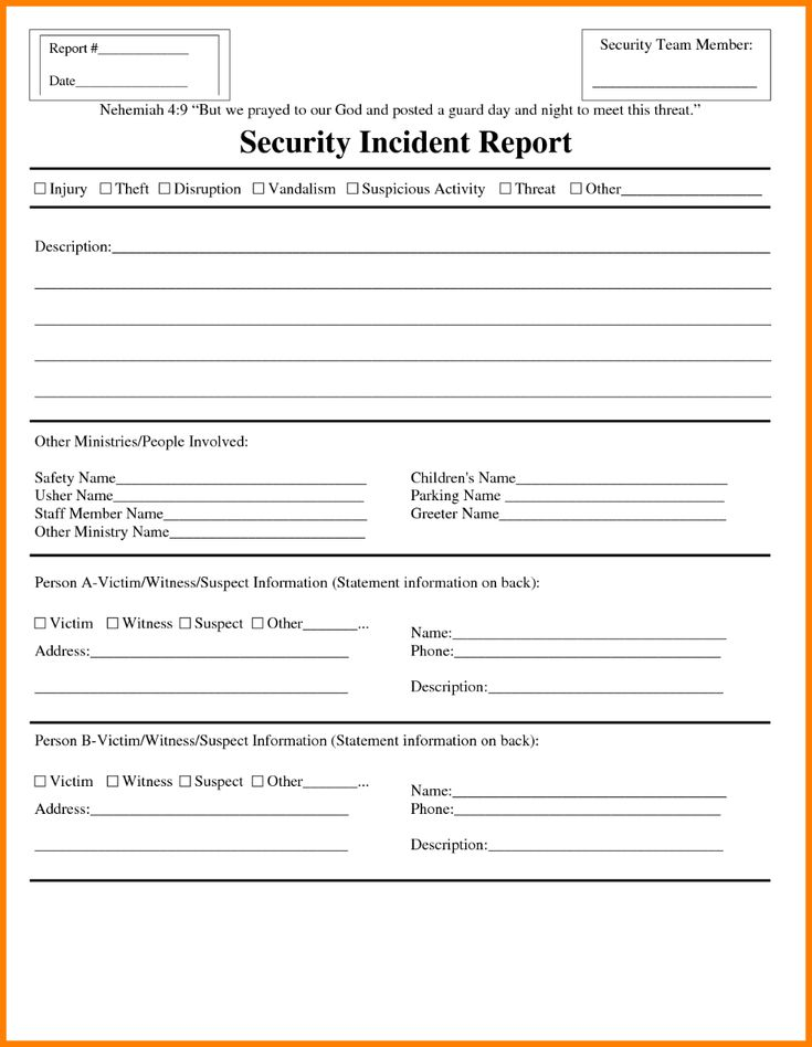 Template Ideas Security Incident Reports Uncategorized Premium For