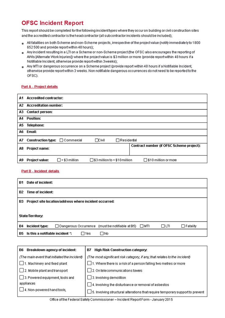 The Awesome Construction Incident Report Form Templates At With