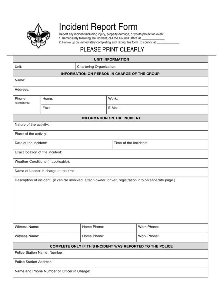 Indiana Incident Report Form ReportForm
