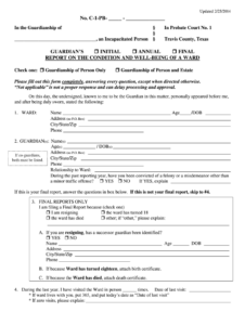 Travis County Guardianship Fill Online Printable Fillable Blank