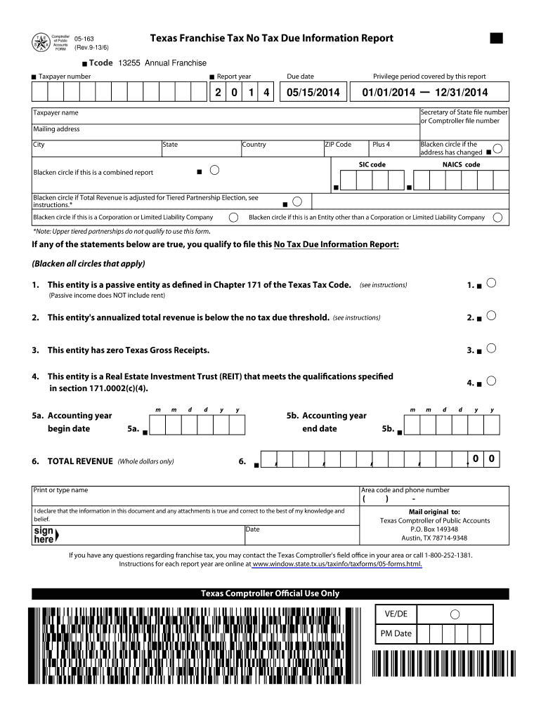TX Comptroller 05 163 2013 Fill Out Tax Template Online US Legal Forms