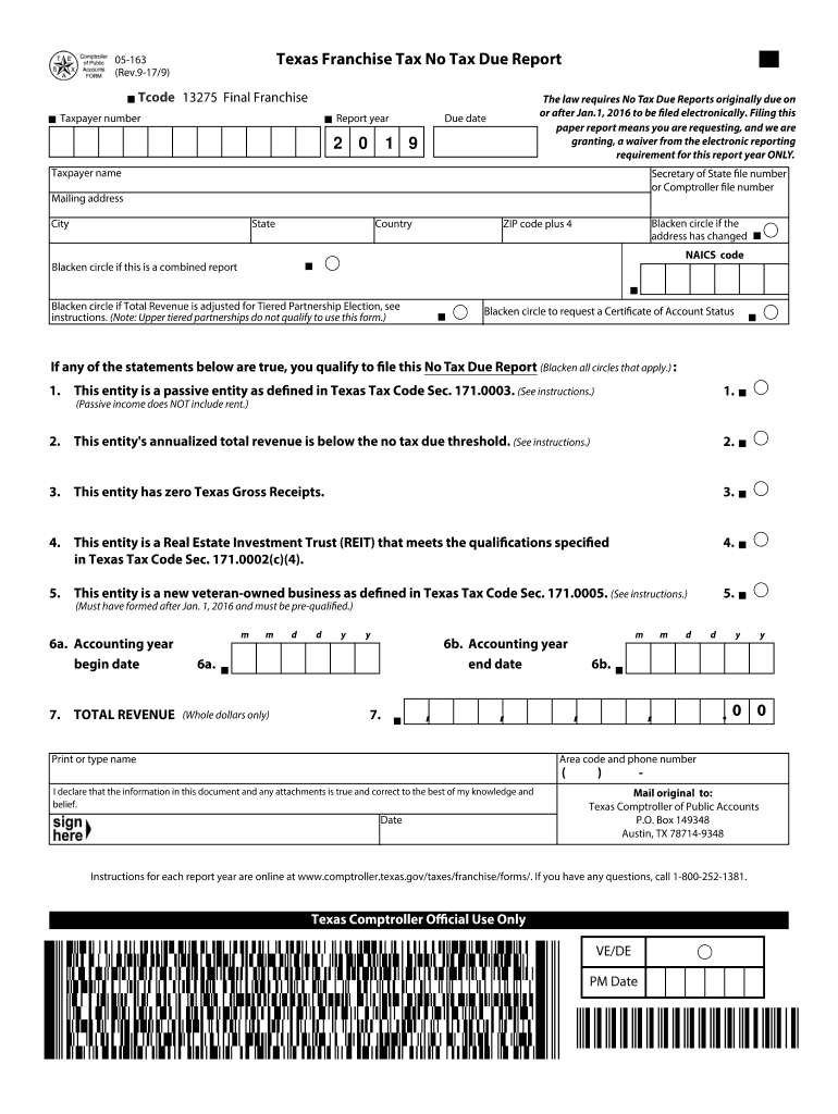 TX Comptroller 05 163 2019 Fill Out Tax Template Online US Legal Forms