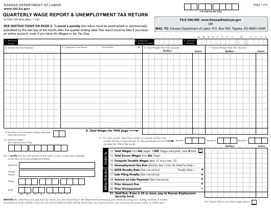 Unemployment Tax Form Ks UNEMEN