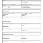 Vehicle Accident Report Form Template Addictionary