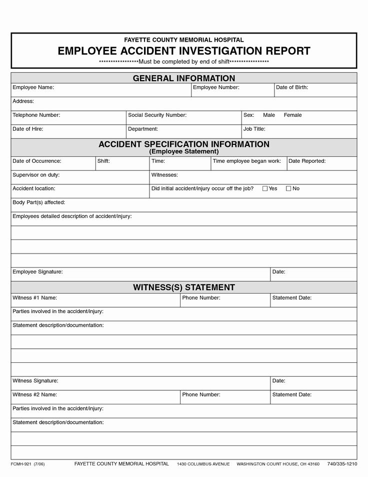 Vehicle Accident Report Form Template Elegant Best S Of Accident 