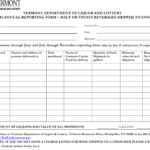 Vermont Semi annual Reporting Form Malt Or Vinous Beverages Shipped