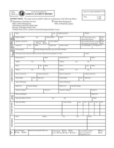 Washington State Vehicle Accident Report Sheet