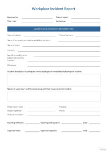 Workplace Incident Report Template In Microsoft Word PDF Template