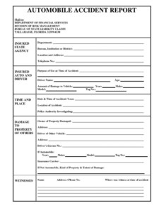 006 Motor Vehicle Accident Report Form Template Ideas Regarding Vehicle