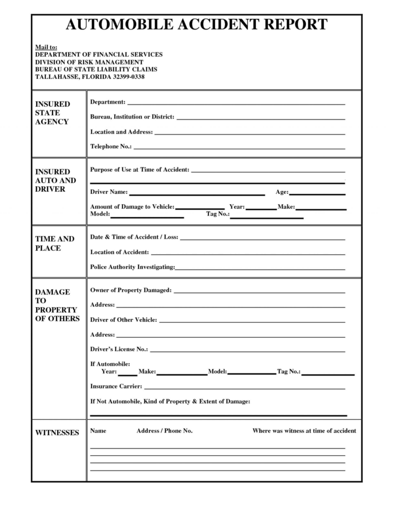 006 Motor Vehicle Accident Report Form Template Ideas Regarding Vehicle 