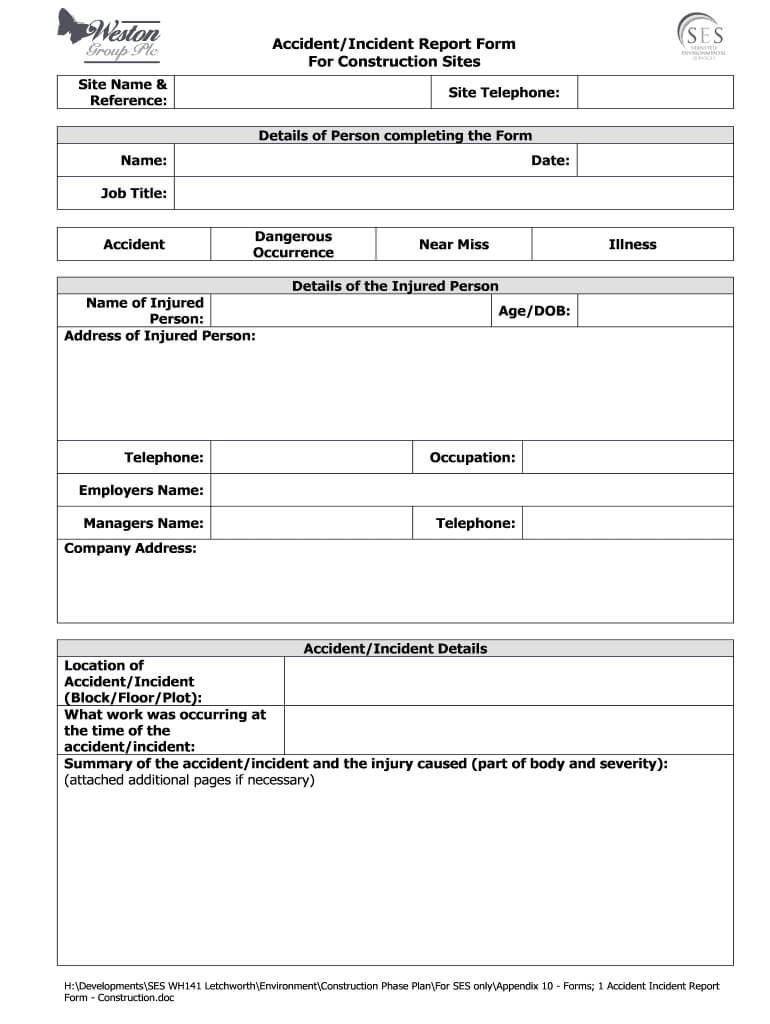 011 Large Incident Report Form Template Word Uk Shocking Throughout 
