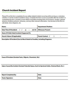 10 Church Incident Report Templates In PDF DOC Free Premium