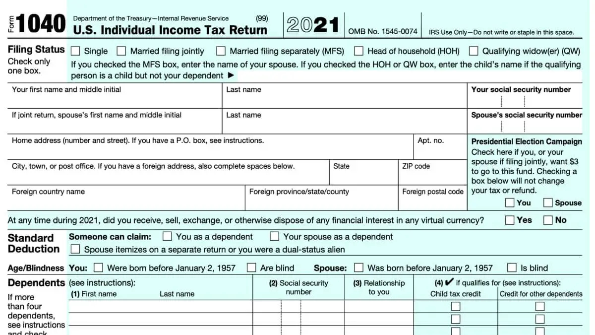 1040 Form 2022