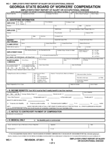 2011 Form GA WC 1 Fill Online Printable Fillable Blank PdfFiller