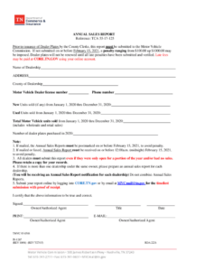 2015 2022 Form TN Annual Sales Report Fill Online Printable Fillable