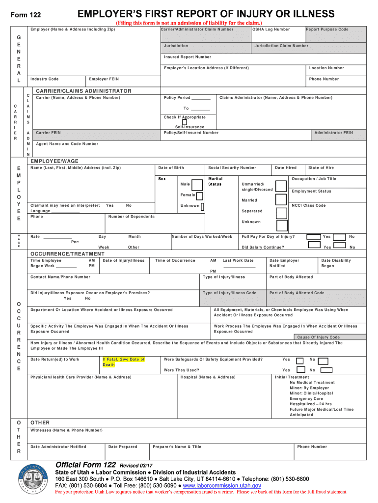 2017 2022 UT Commission Form 122 Fill Online Printable Fillable 