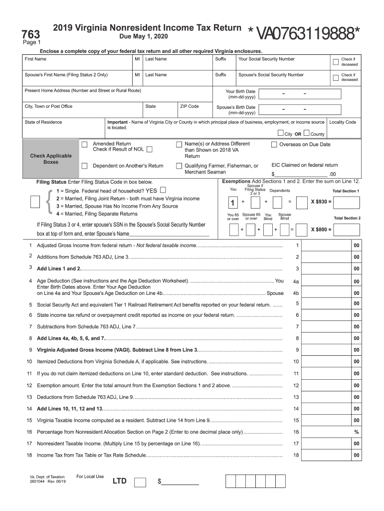 2019 Form VA DoT 763 Fill Online Printable Fillable Blank PdfFiller