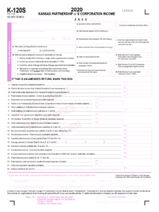 2020 Form KS DoR K 120S Fill Online Printable Fillable Blank PdfFiller