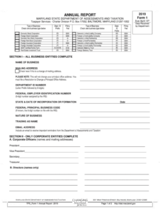 2022 Form 1 Annual Report Personal Property Tax Return Maryland