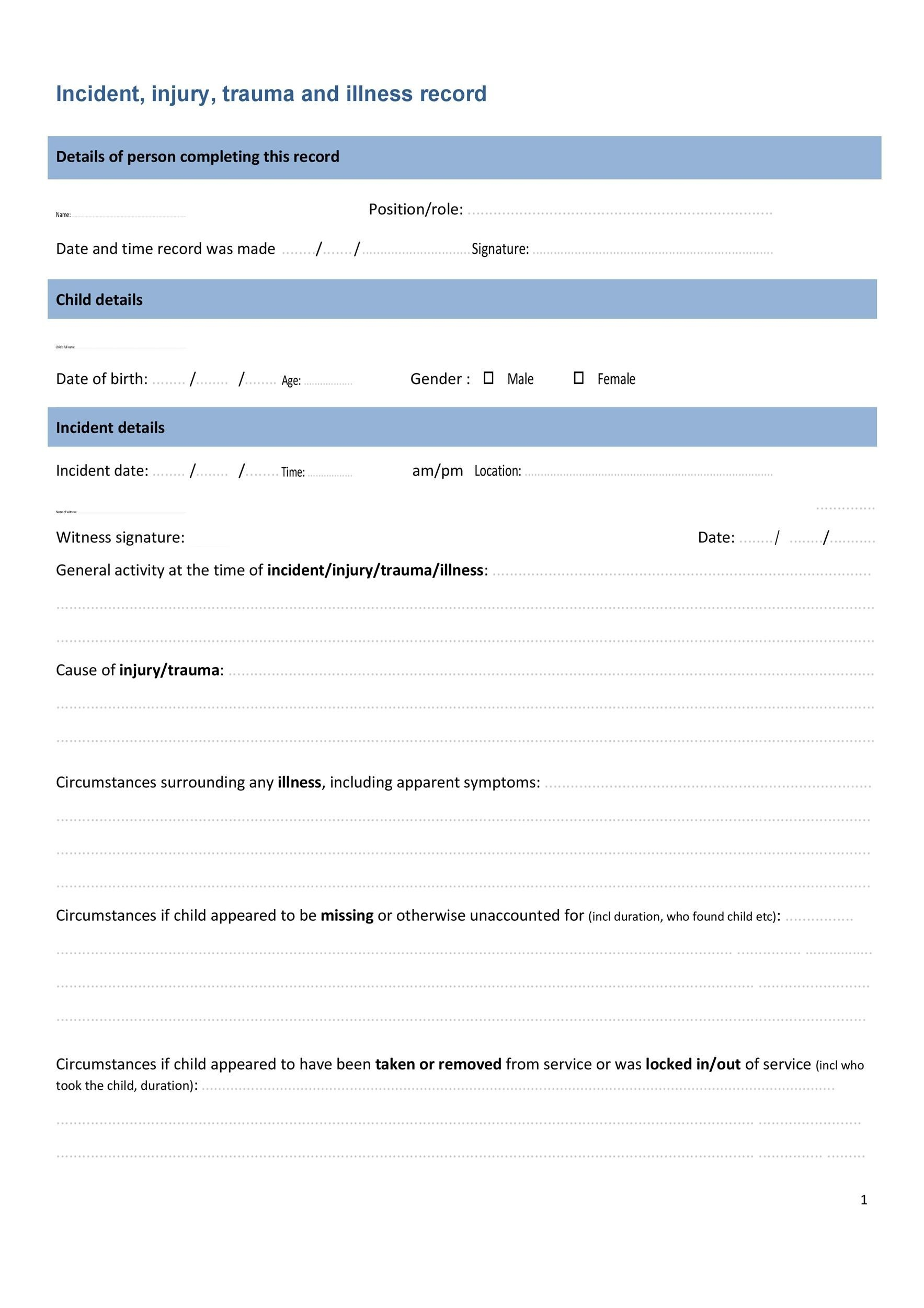 21 Free 13 Free Incident Report Templates Word Excel Formats