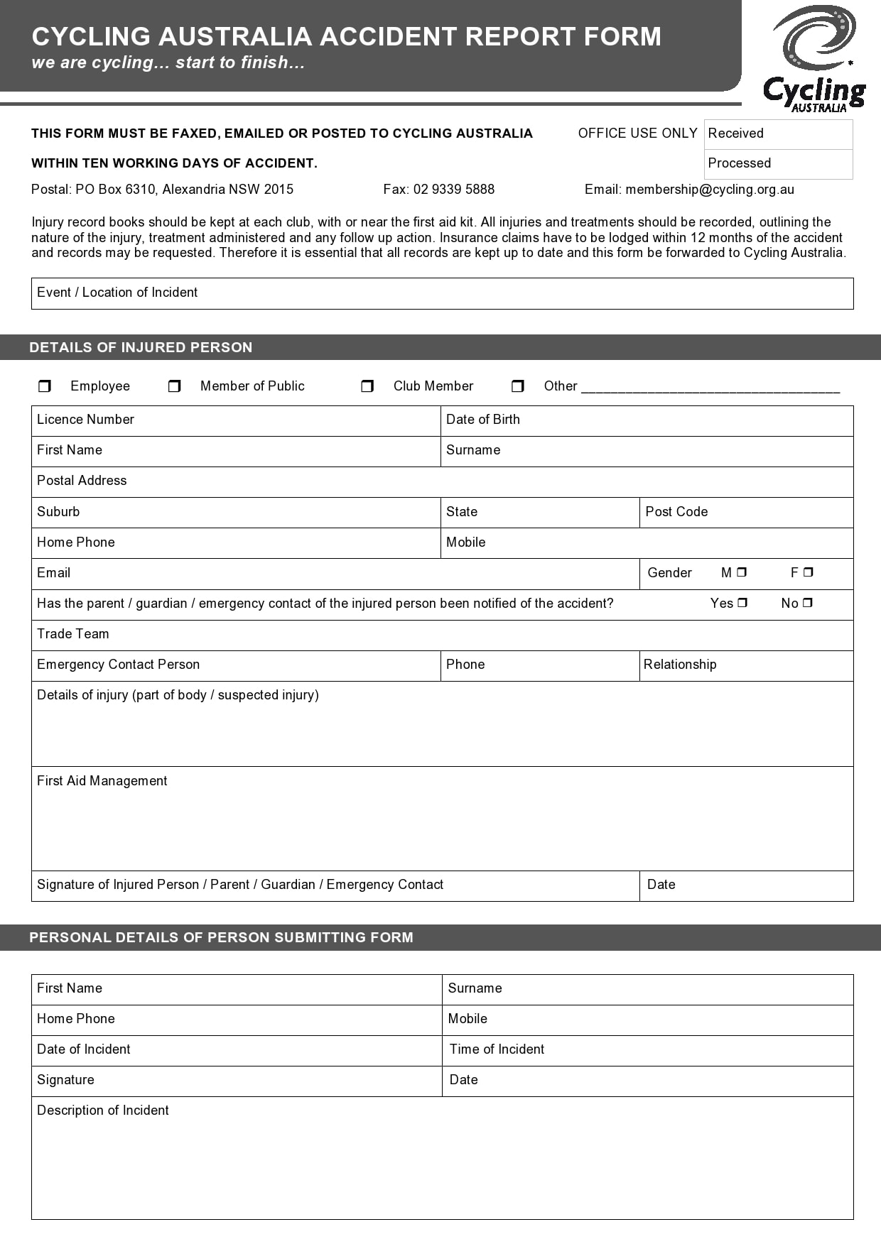 50 Accident Report Forms Car Work Injury More TemplateArchive