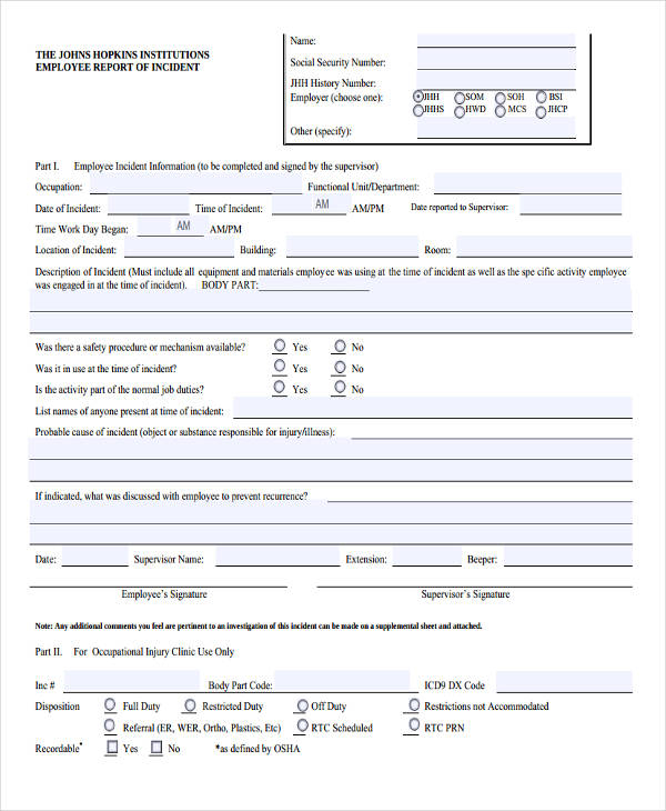53 Incident Report Templates PDF Word
