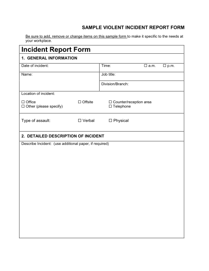 86 Work Incident Report Template Page 2 Free To Edit Download 