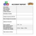Accident Report Building Blocks Preschool