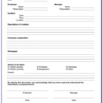 Accident Report Form Template South Africa