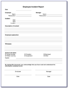 Accident Report Form Template South Africa