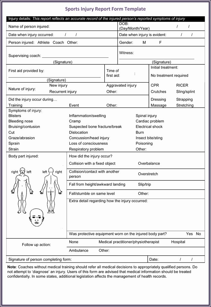 Accident Report Forms Template Lovely 5 Sample Injury Form Templates To 