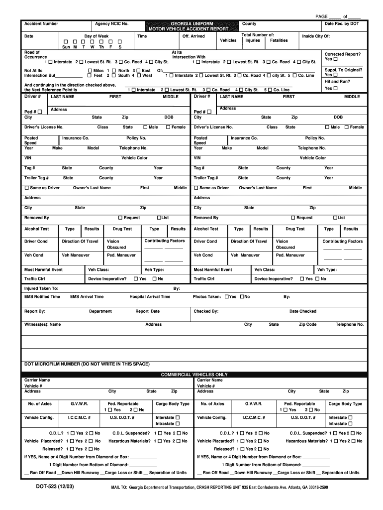 Accident Report Georgia Fill Out Sign Online DocHub