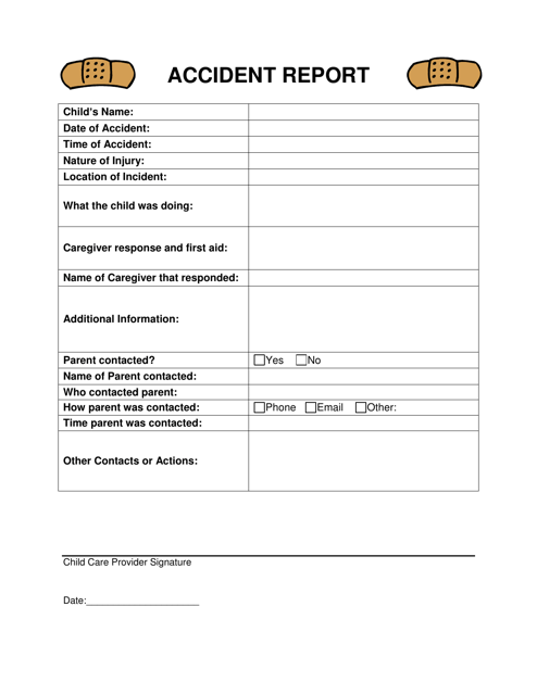 Accident Report Template HQ Printable Documents