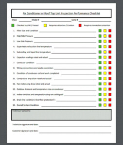 Air Conditioning HVAC Inspection Checklist PDF Word Etsy Finland