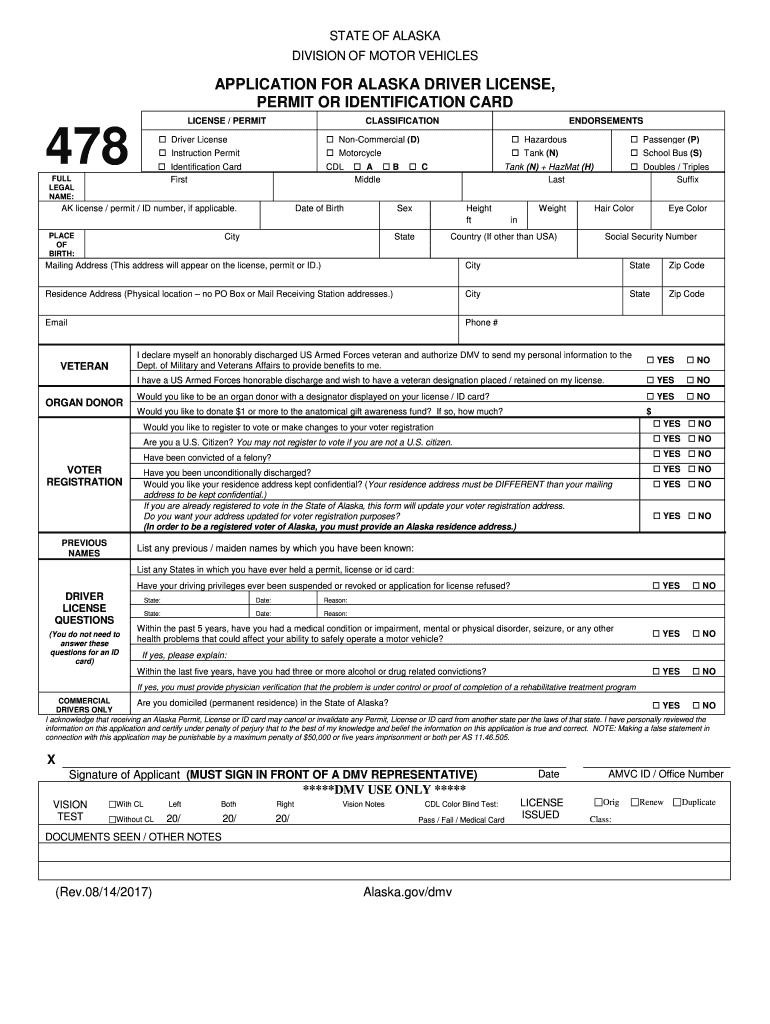 Alaska Drivers License Renwal Form Fill Out Sign Online DocHub