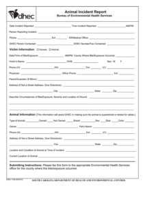 Animal Incident Report Form ReportForm