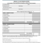 Annual 4 H Club Financial Report Form