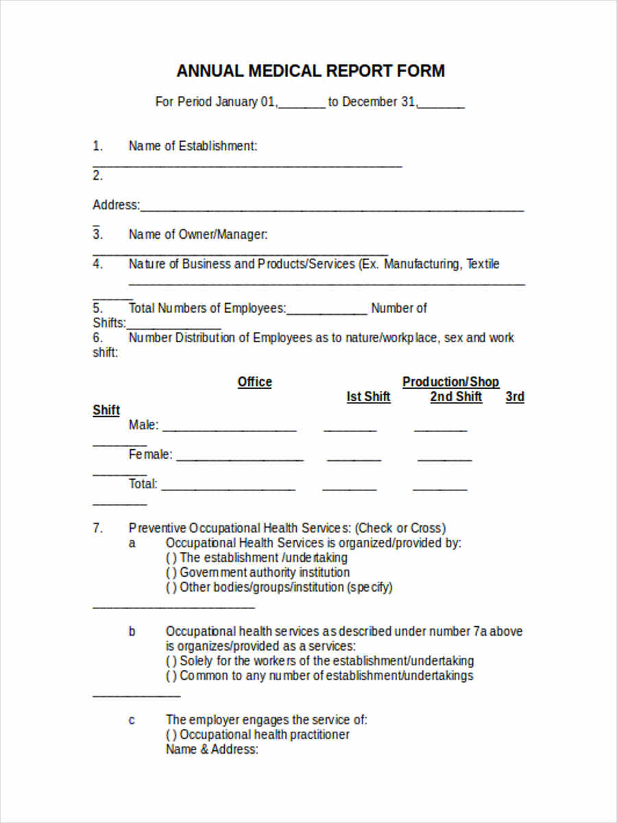 Annual Medical Report Form Balochistan