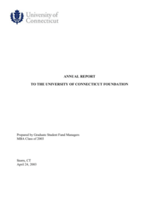 Annual Report University Of Connecticut