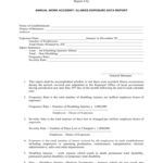 Annual Work Accident Illness Exposure Data Report Form