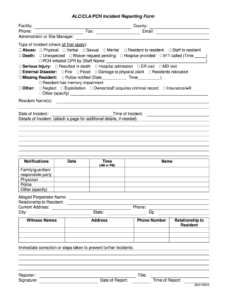 Assisted Living Incident Report Form Fill Out Sign Online DocHub