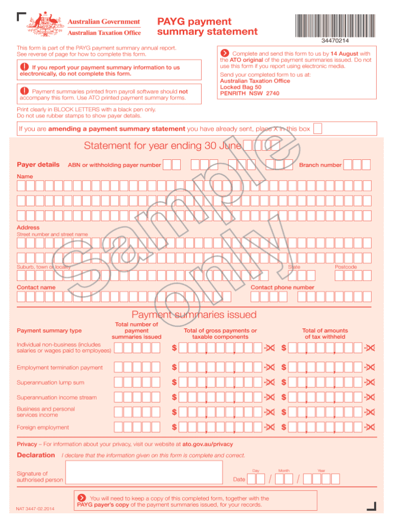 Ato 2022 Payment Summary Annual Report Form ReportForm