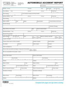 Automobile Accident Report Form L054