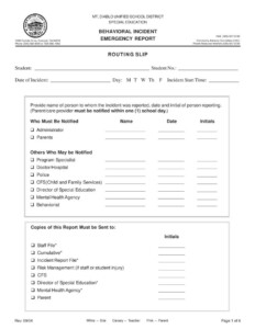 Behavioral Emergency Incident Report Form How To Create A Behavioral